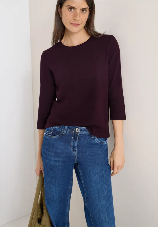 Cecil Dames Shirt met geribde structuur in Rood, Gr: XL