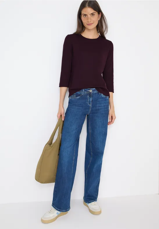 Thumbnail - Cecil Damen Shirt mit Rippstruktur in Rot, Gr: XXL