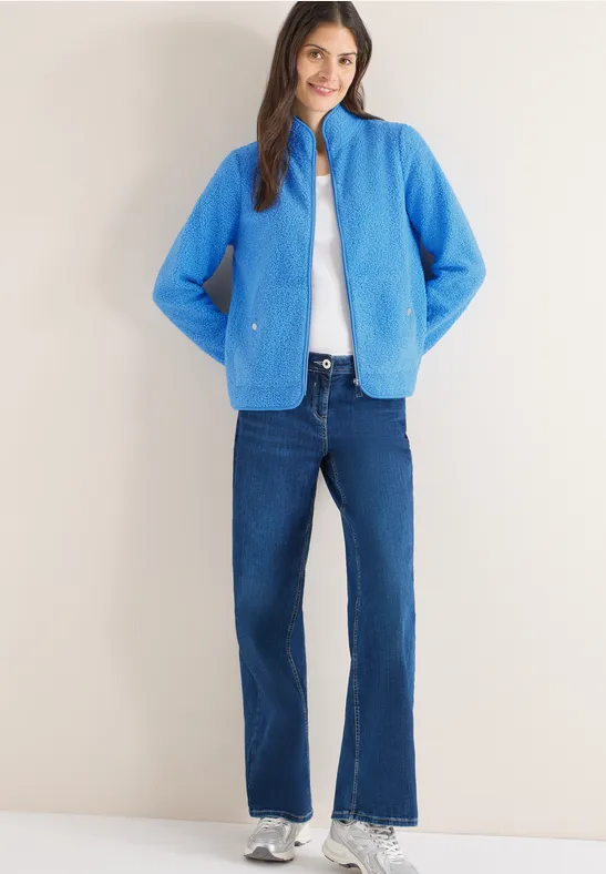 Thumbnail - Cecil Damen Softe Jacke mit Zipper in Blau, Gr: XL