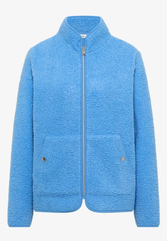 Thumbnail - Cecil Damen Softe Jacke mit Zipper in Blau, Gr: XL