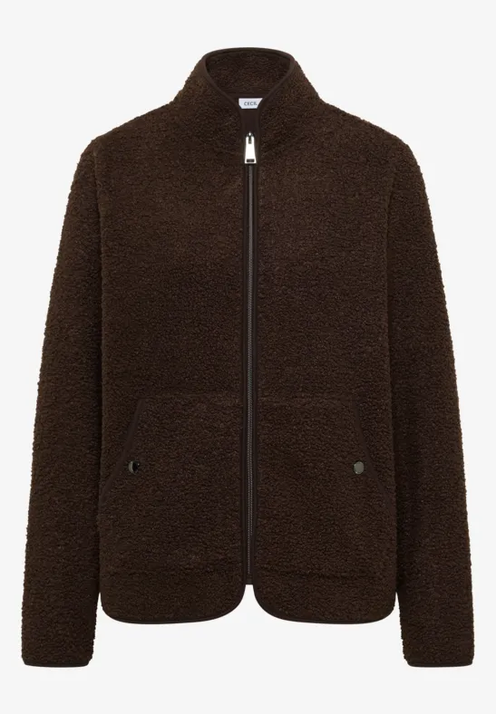 Thumbnail - Cecil Damen Softe Jacke mit Zipper in Braun, Gr: L