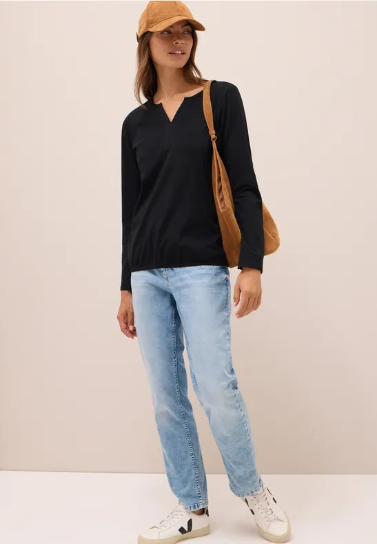 Thumbnail - Cecil Damen Shirt im Tunika-Look in Schwarz, Gr: M