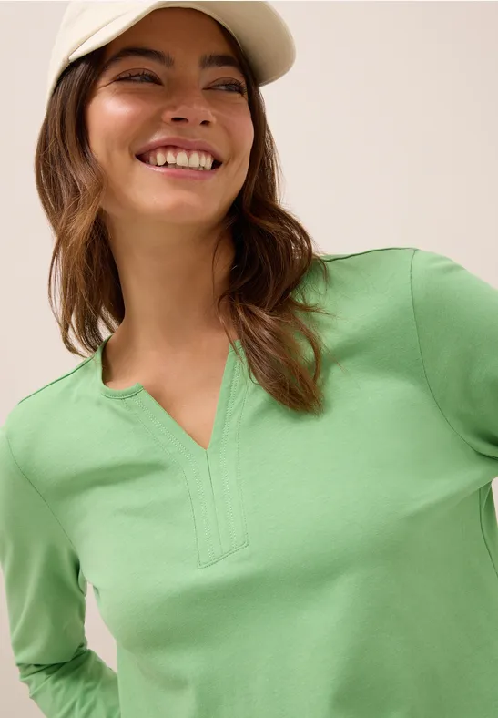 cecil Tunika Split Neck Baumwolle Grün