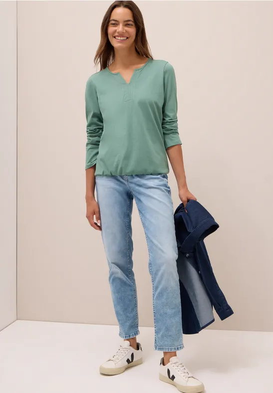 cecil Tunika Split Neck Baumwolle Grün