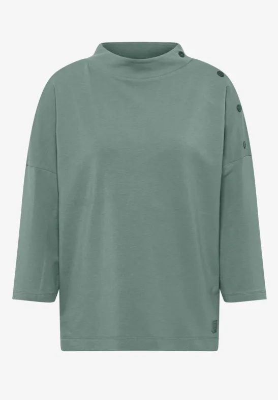 Thumbnail - Cecil Damen Shirt mit Knopfdetail in Grün, Gr: L