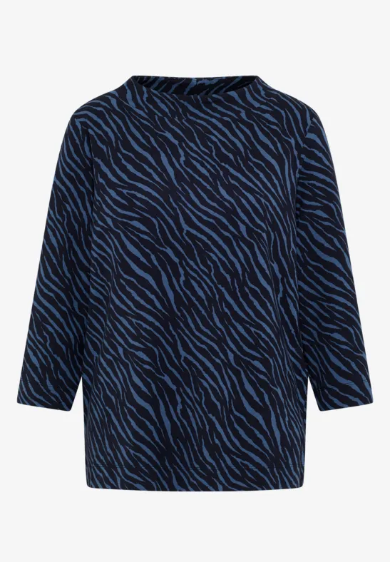 Thumbnail - Cecil Damen Shirt mit Minimal Print in Blau, Gr: S