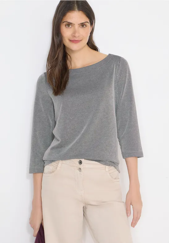 Thumbnail - Cecil Damen Gestreiftes Shirt in Blau, Gr: L