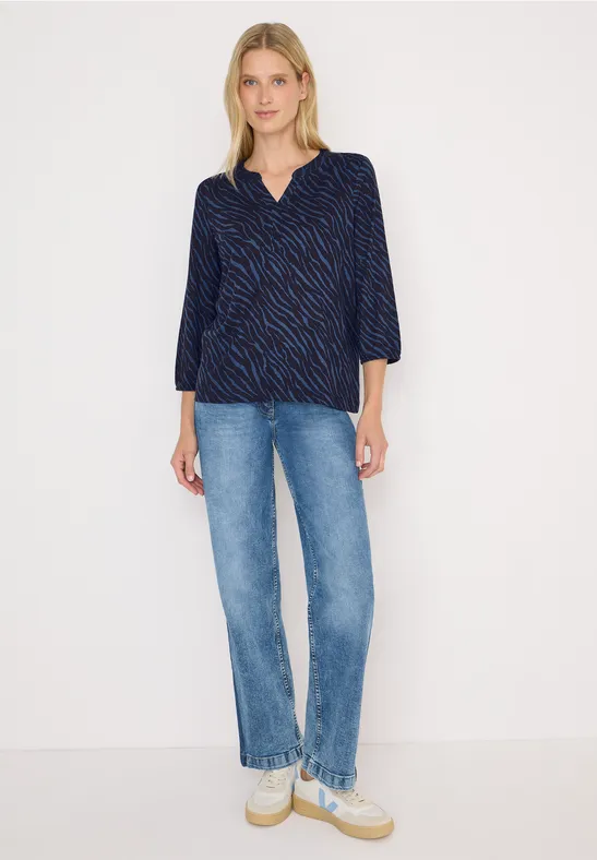 Thumbnail - Cecil Damen Shirt im Tunika-Look in Blau, Gr: M