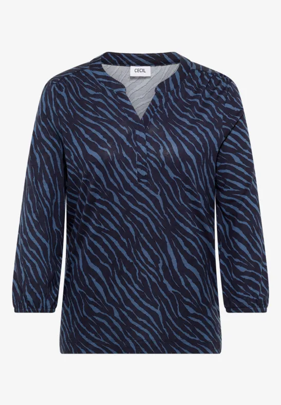 Thumbnail - Cecil Damen Shirt im Tunika-Look in Blau, Gr: M
