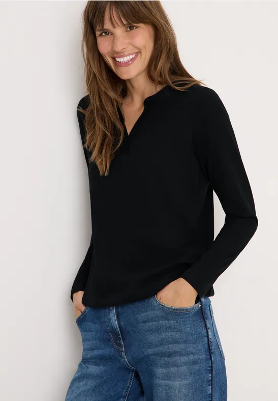 Cecil Dames Shirt in Zwart, Gr: L