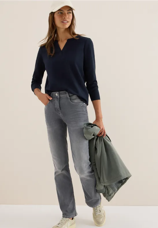 Thumbnail - Cecil Damen Shirt im Tunika-Look in Blau, Gr: S