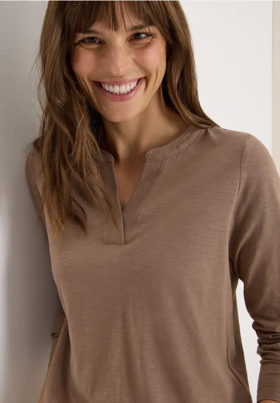 Cecil Dames Shirt in Bruin, Gr: XS