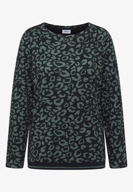 Thumbnail - Cecil Damen Gemustertes Shirt in Grün, Gr: XS