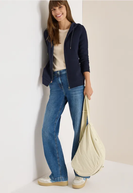 Thumbnail - Cecil Damen Leichte Hoodie Jacke in Blau, Gr: M