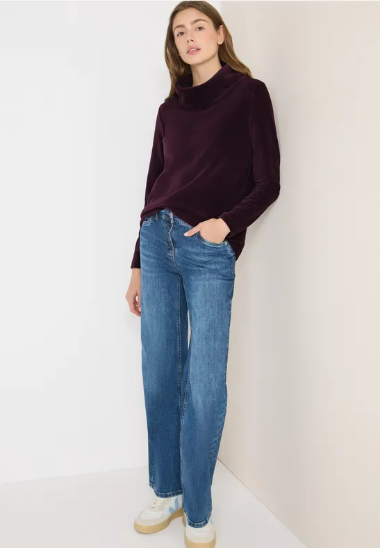 Cecil Dames Corduroy shirt met grote kraag in Rood, Gr: L
