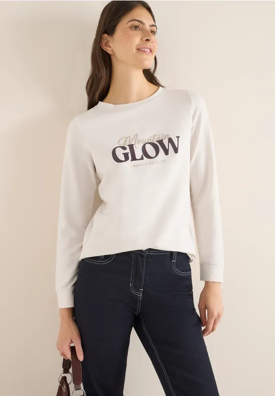Cecil Dames Shirt met tekst in Grijs, Gr: L