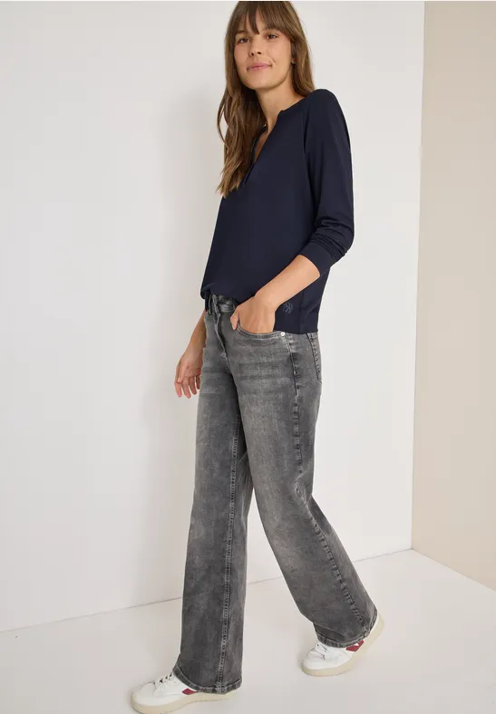 Thumbnail - Cecil Damen Shirt im Tunika-Look in Blau, Gr: M