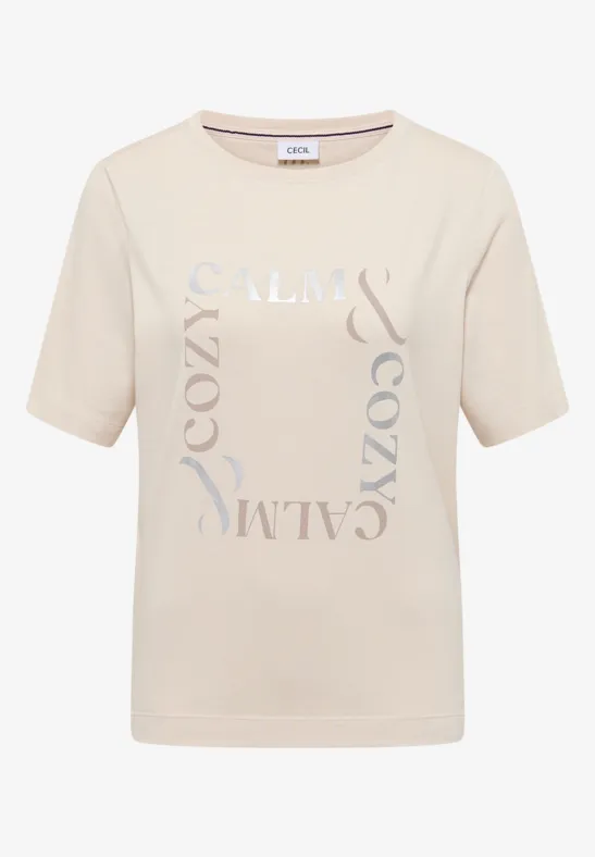 Thumbnail - Cecil Damen T-Shirt mit Frontprint in Grau, Gr: S