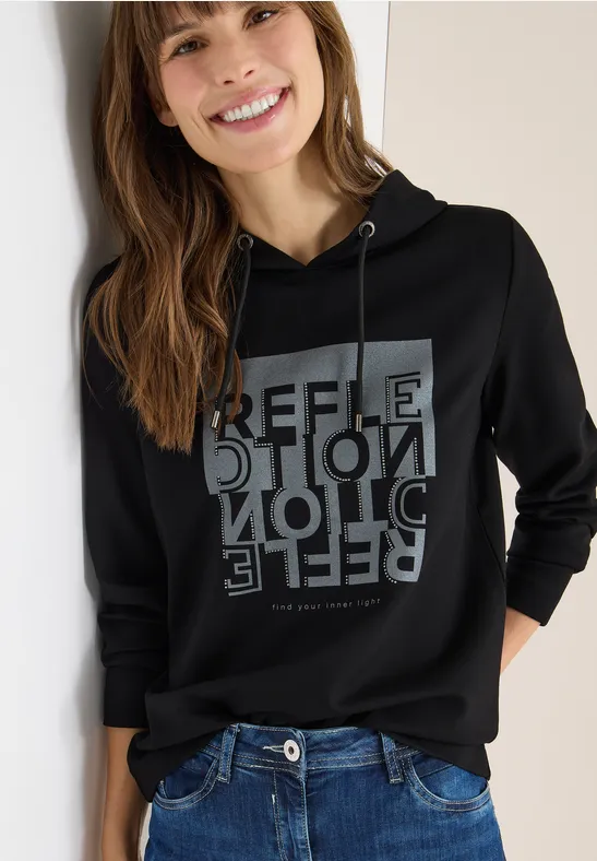 Hoodie Shirt mit Folienprint günstig online kaufen