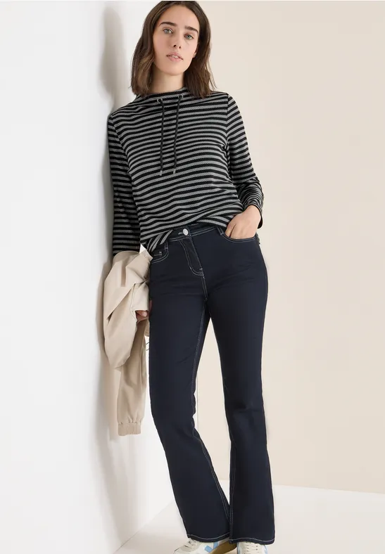 Gestreiftes Funnelneck Shirt günstig online kaufen