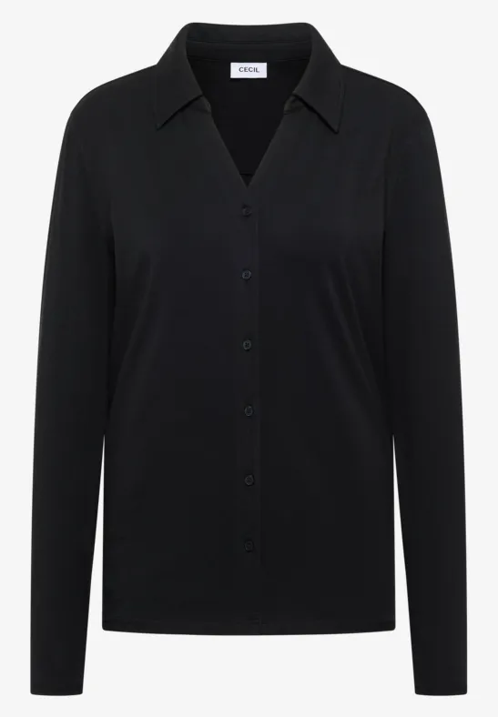 Thumbnail - Cecil Damen Shirt mit Hemdkragen in Schwarz, Gr: M