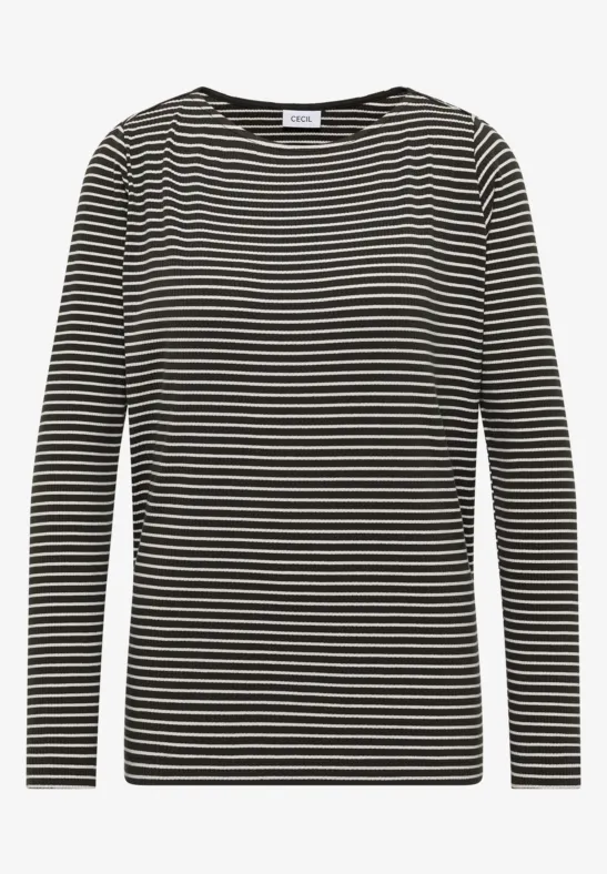 Thumbnail - Cecil Damen Gestreiftes Langarmshirt in Grün, Gr: M