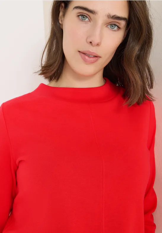 Funnelneck Shirt in Unifarbe günstig online kaufen