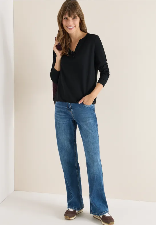 Thumbnail - Cecil Damen Shirt im Tunika-Look in Schwarz, Gr: L