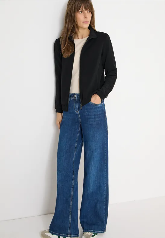 Thumbnail - Cecil Damen Softe Jacke mit Tapedetail in Schwarz, Gr: L