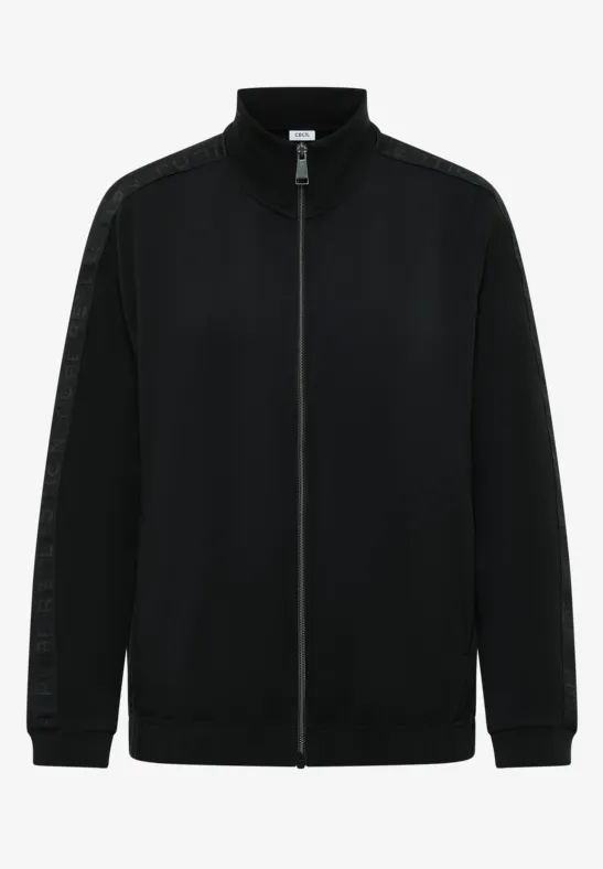 Thumbnail - Cecil Damen Softe Jacke mit Tapedetail in Schwarz, Gr: L