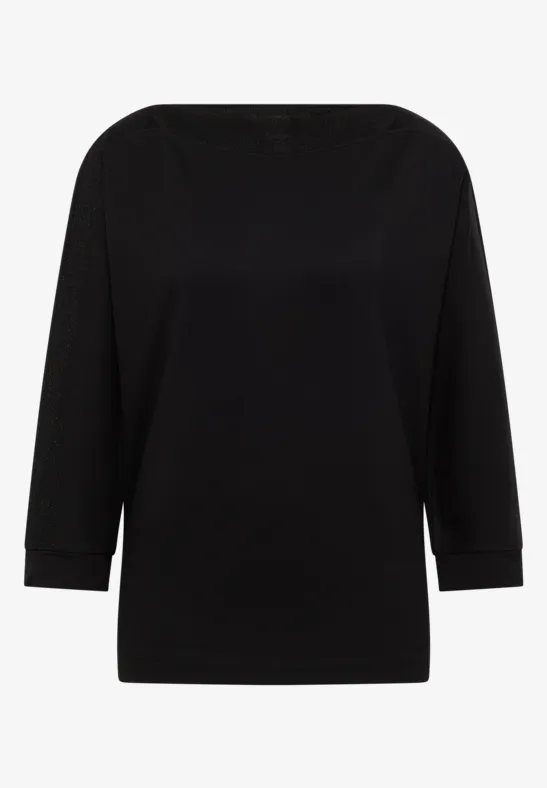 Thumbnail - Cecil Damen Batwing Shirt mit Tape in Schwarz, Gr: M