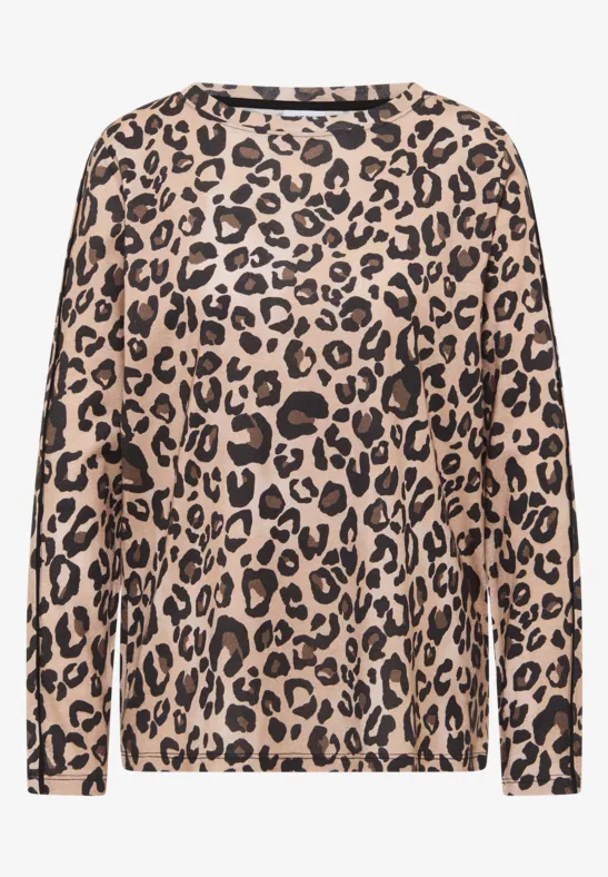 Thumbnail - Cecil Damen Leo Langarmshirt in Beige, Gr: XL