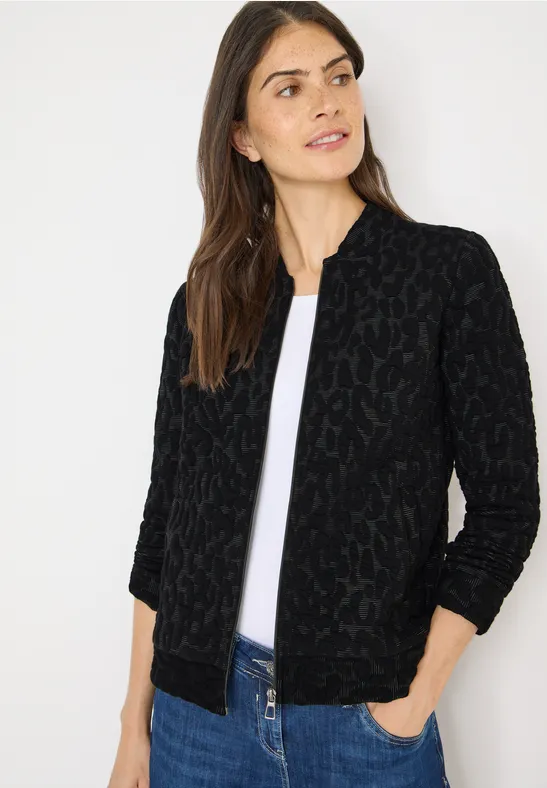 Thumbnail - Cecil Damen Leo Jacquard Jacke in Schwarz, Gr: L