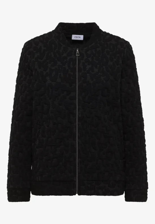 Thumbnail - Cecil Damen Leo Jacquard Jacke in Schwarz, Gr: L