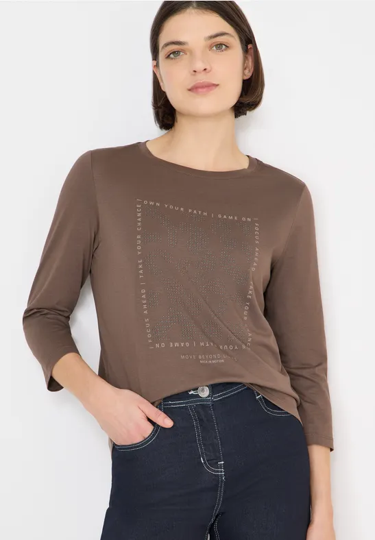 Thumbnail - Cecil Damen Shirt mit Schmucksteinen in Beige, Gr: XXL