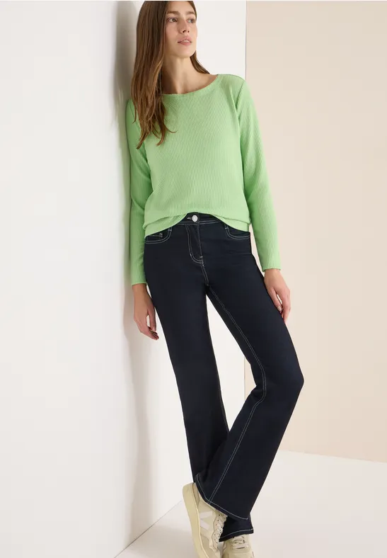 cecil Langarmshirt Struktur Viskose Grün