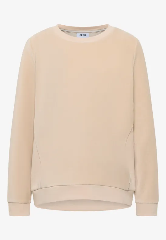 Thumbnail - Cecil Damen Softes Strukturmix Shirt in Beige, Gr: S