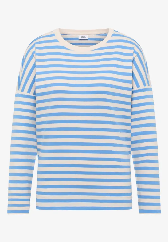 Thumbnail - Cecil Damen Gestreiftes Shirt in Blau, Gr: XL