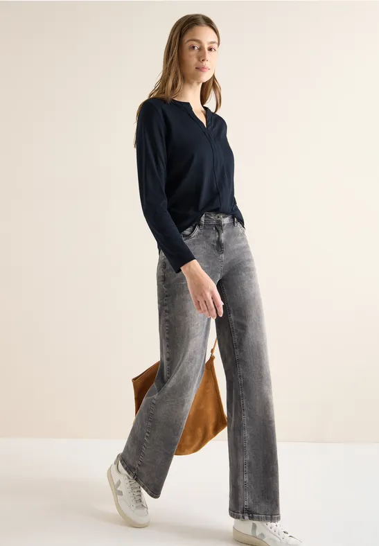 Thumbnail - Cecil Damen Shirt im Tunika-Look in Blau, Gr: L