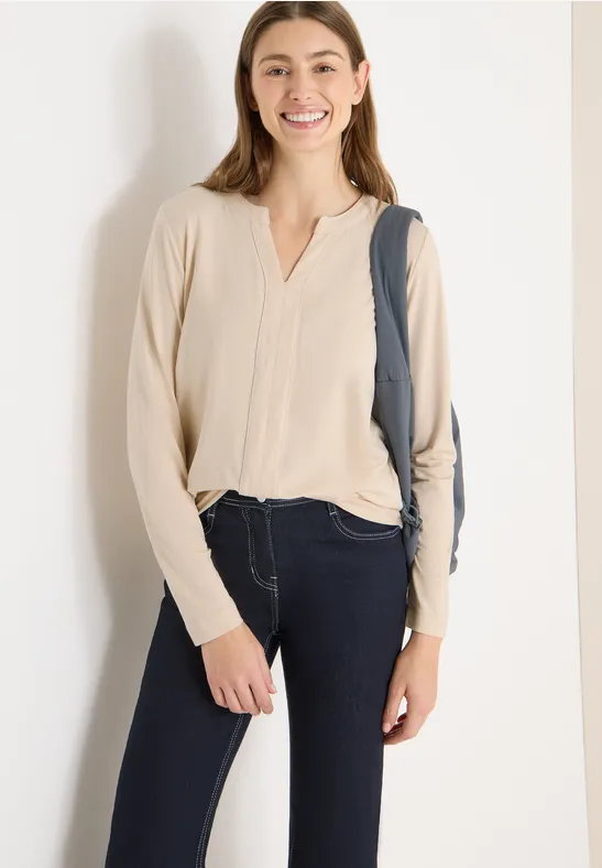 Thumbnail - Cecil Damen Shirt im Tunika-Look in Beige, Gr: M