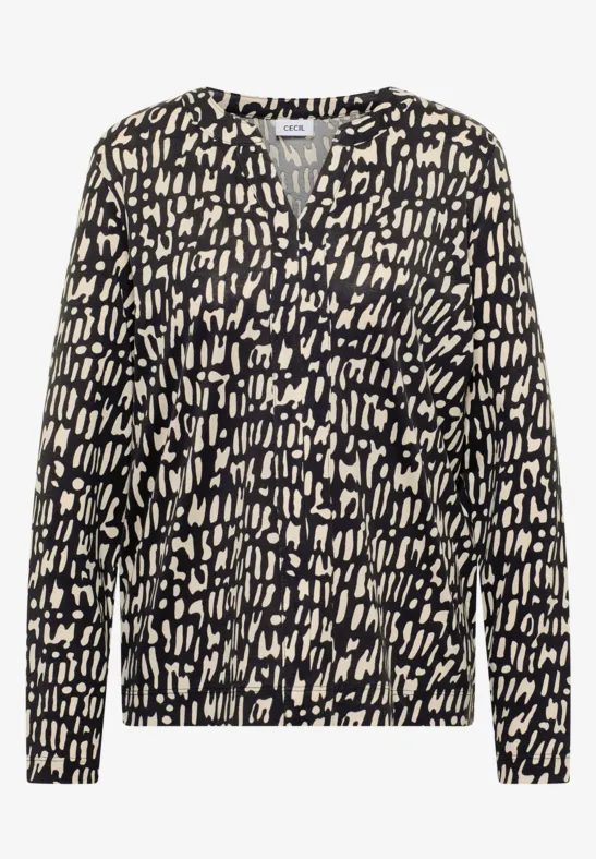 Thumbnail - Cecil Damen Print-Shirt im Tunika-Look in Grün, Gr: L