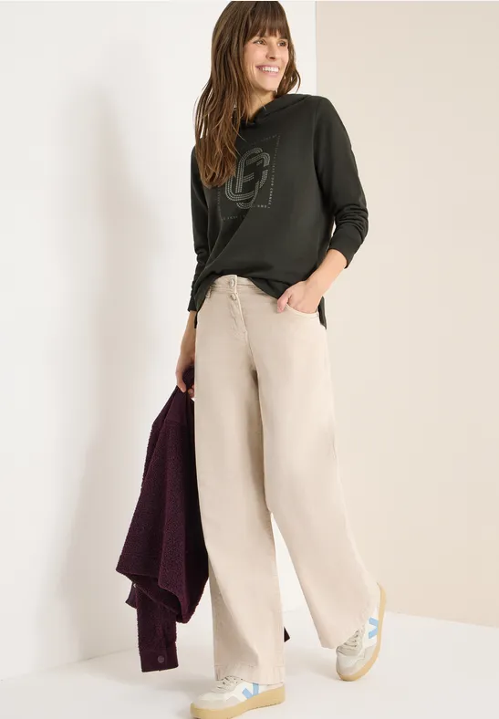 Thumbnail - Cecil Damen Hoodie mit Schmucksteinen in Grün, Gr: L