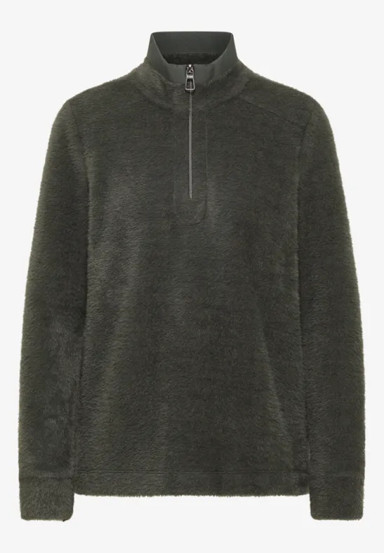 Thumbnail - Cecil Damen Federgarnshirt mit Tape in Grün, Gr: S