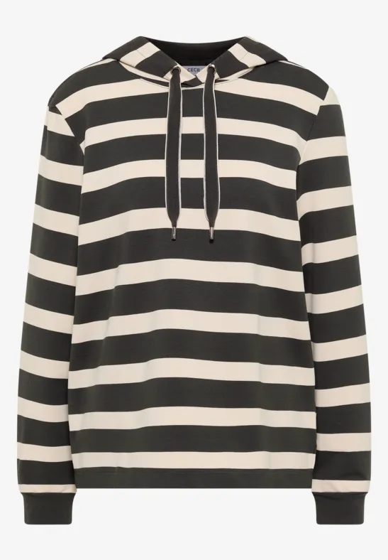 Thumbnail - Cecil Damen Gestreiftes Hoodie-Shirt in Grün, Gr: S