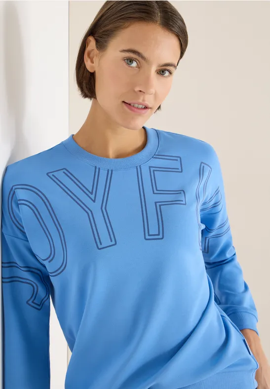 Thumbnail - Cecil Damen Shirt mit Frontprint in Blau, Gr: L