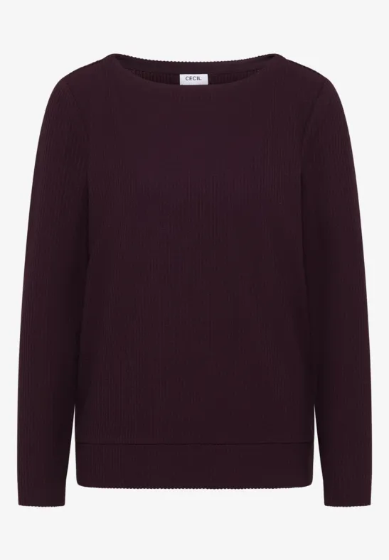 Thumbnail - Cecil Damen Struktur Langarmshirt in Rot, Gr: M