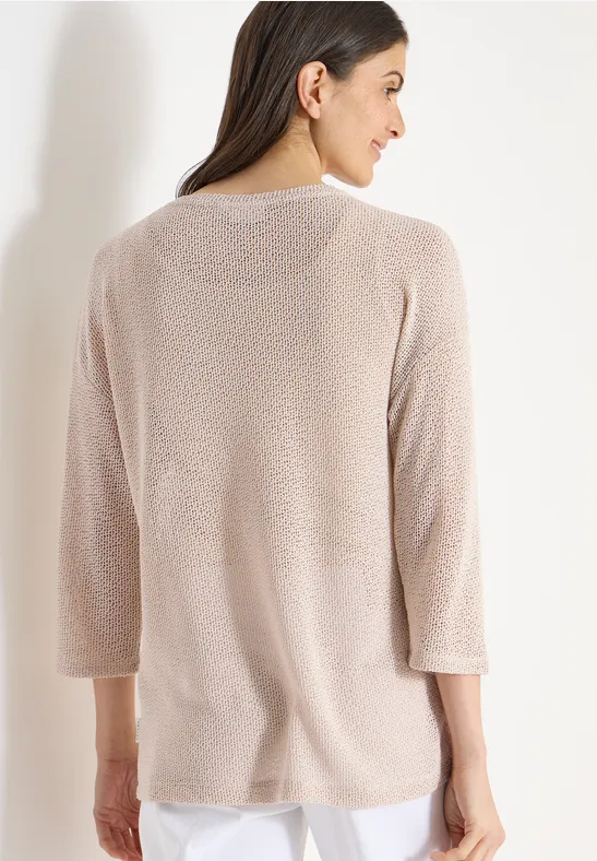 3/4-Arm Shirt im Ajour-Look günstig online kaufen