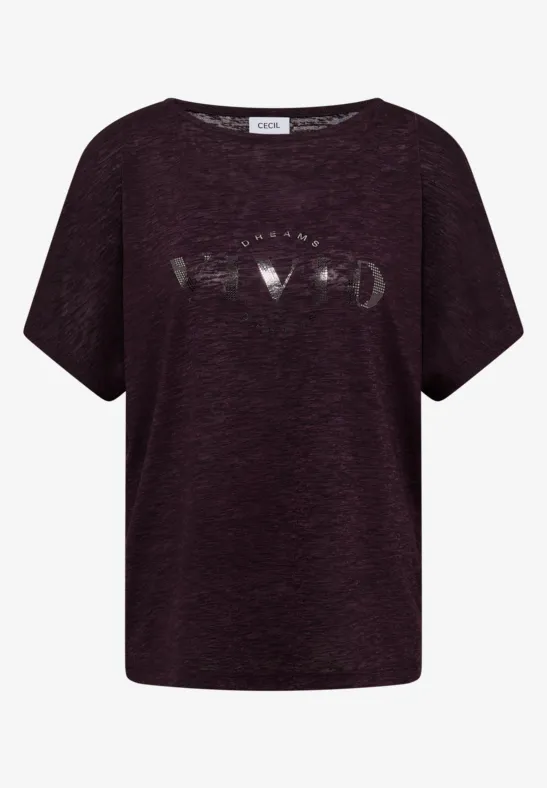 Thumbnail - Cecil Damen Dropped Shoulder Shirt in Leinen-Optik in Rot, Gr: L