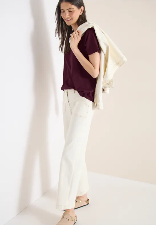 Thumbnail - Cecil Damen Basic T-Shirt mit Rundhals im 2er-Pack in Multicolour, Gr: L