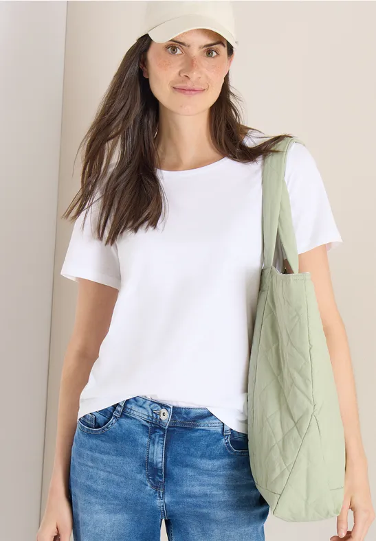 Thumbnail - Cecil Damen Basic T-Shirt mit Rundhals im 2er-Pack in Multicolour, Gr: XS